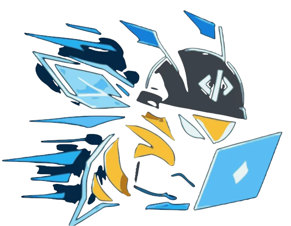A bee working fast on a laptop